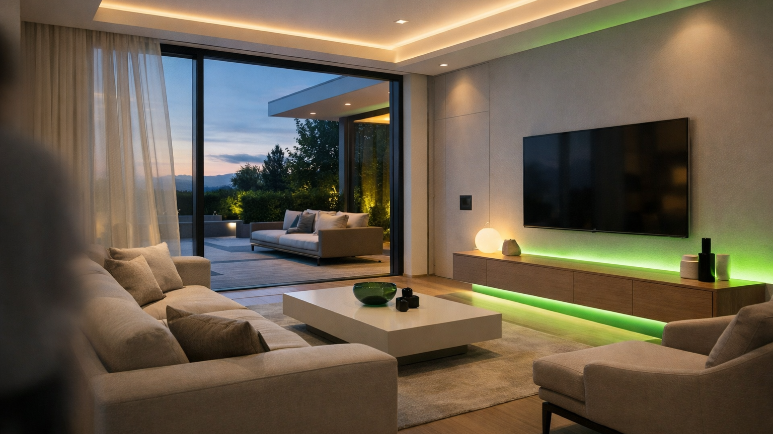 Smartes Zuhause mit Lichtsteuerung und Beschattung